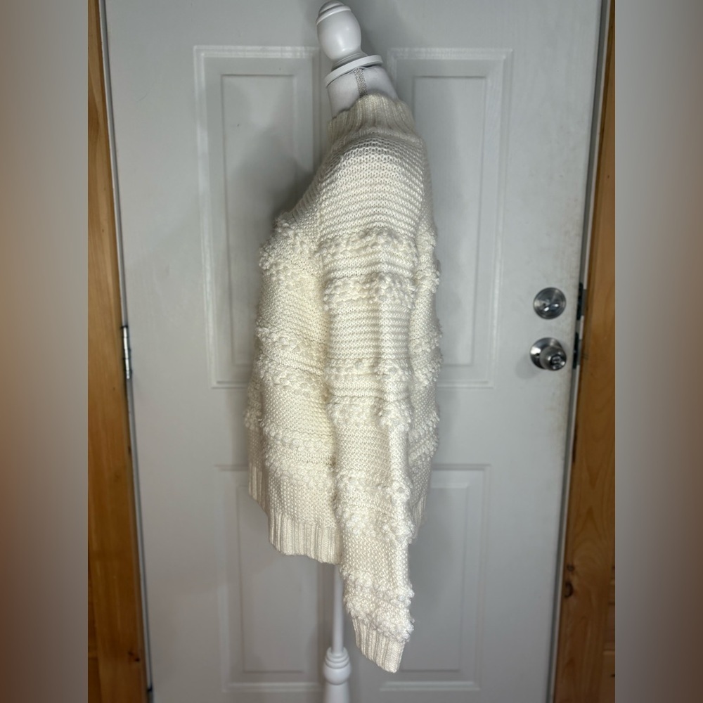 Magaschioni Creme Cable Knit Popcorn Sweater Size Large - Picture 3 of 10